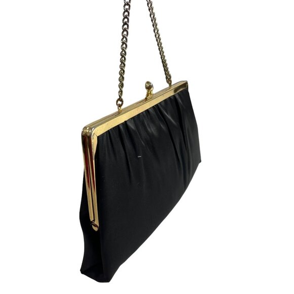 Vintage Andé Women's Cute Black & Gold Evening Party Clutch Sz S - Picture 4 of 12